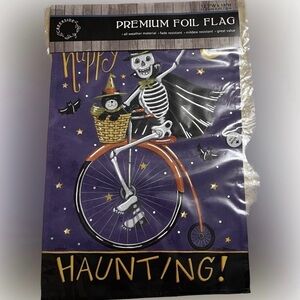 💥NWT Halloween Premium Foil Garden Flags 12.5 x 18  Vertical Double Side